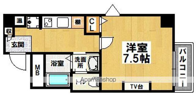 エヌエムスワサント(1K/4階)の間取り写真