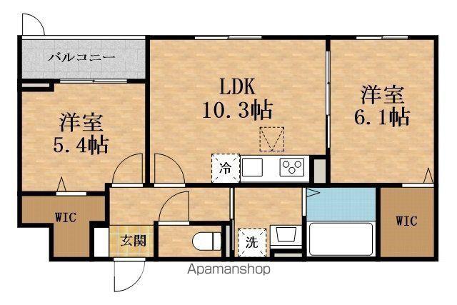 MARE(2LDK/3階)の間取り写真