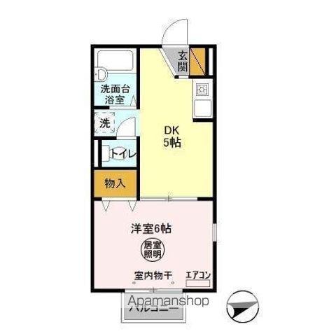 プラッツ豊四季(1K/2階)の間取り写真