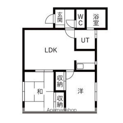 グリーンヒルB(2LDK/3階)の間取り写真