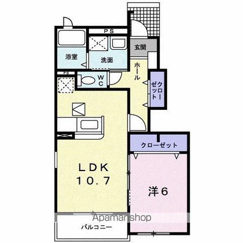 ハッピネスハウス A(1LDK/1階)の間取り写真