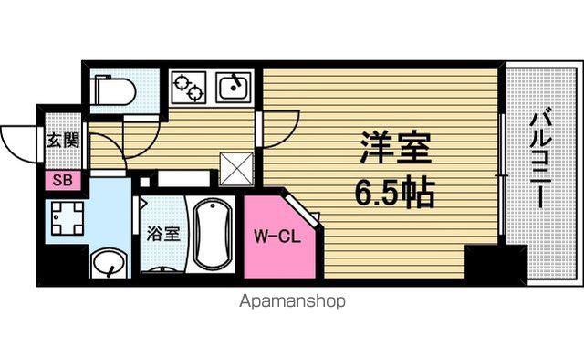 LA DOUCEUR谷町(1K/4階)の間取り写真