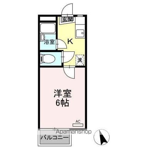 奥田アパートメントII(1K/1階)の間取り写真