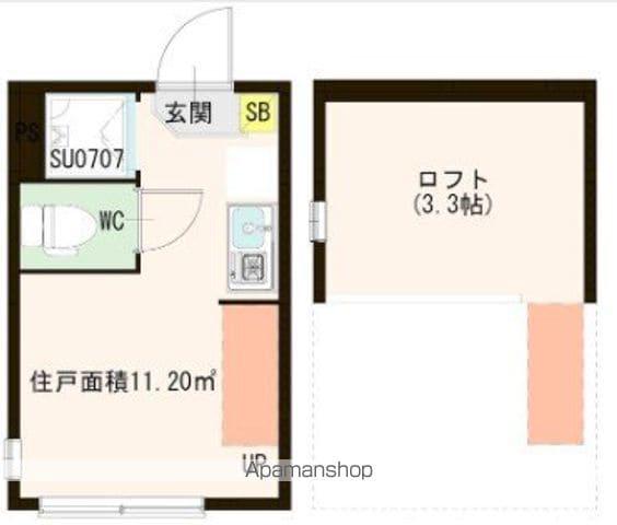 エクラール(ワンルーム/2階)の間取り写真