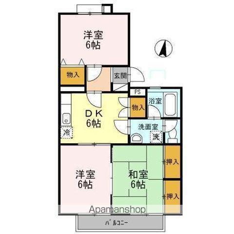 ラフィーネ 五番館(3DK/2階)の間取り写真