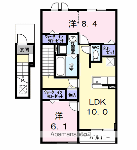 カーサみやびⅧ(2LDK/2階)の間取り写真