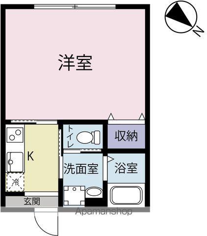 ビエナ下岡本(1K/1階)の間取り写真
