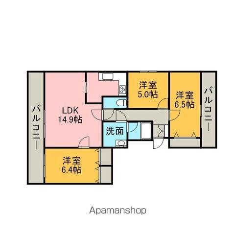 ライオンズステーションプラザ新札幌(3LDK/6階)の間取り写真