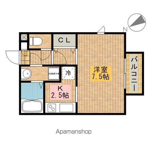 UNA CASA SHINZAIKE(1K/1階)の間取り写真