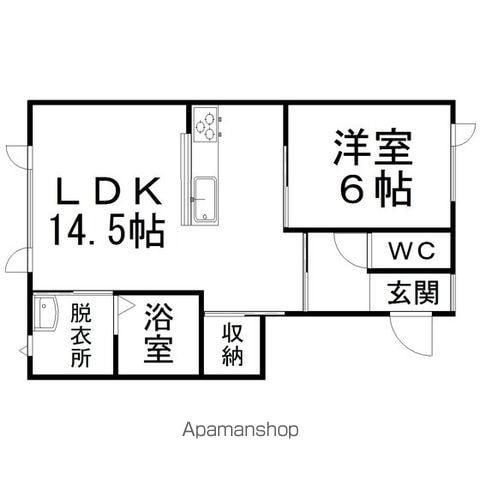 LIVERPOOL (1LDK/1階)の間取り写真