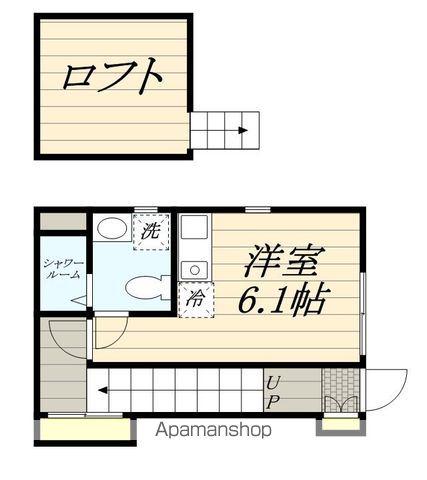 ハウスDEN(ワンルーム/2階)の間取り写真