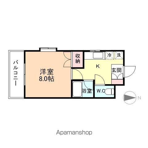 ガーデンハウス黒河(1K/2階)の間取り写真