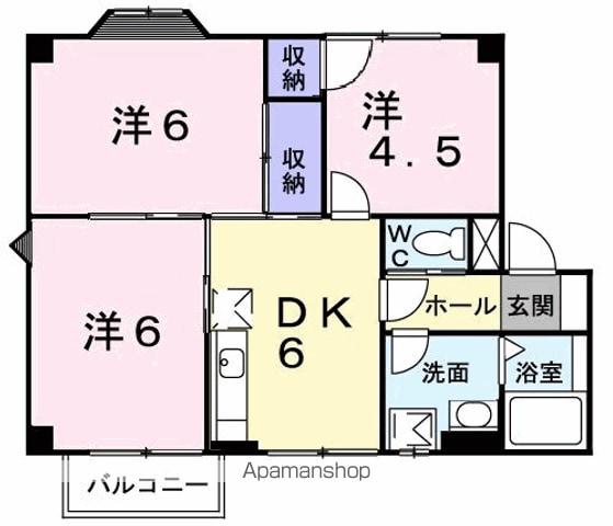 シャルマンハイムⅠ(3DK/2階)の間取り写真
