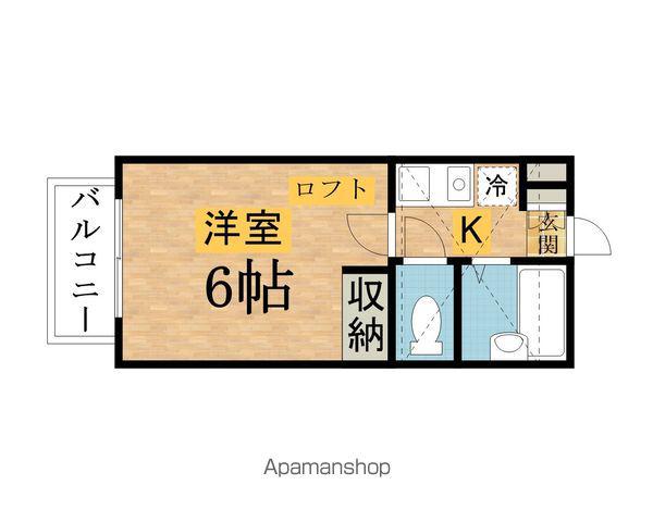 ベルハウスみなみ野(1K/1階)の間取り写真