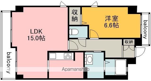 ディ フラウ成城(1LDK/2階)の間取り写真