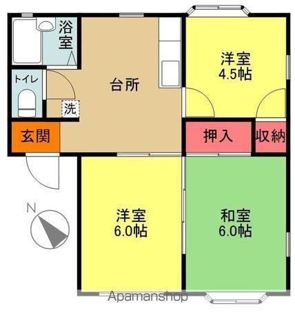 サニータウン(3DK/1階)の間取り写真