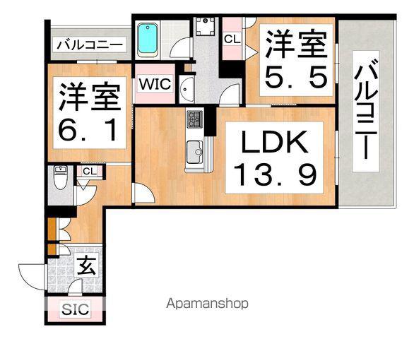 シャーメゾン ベル フォレ(2LDK/2階)の間取り写真