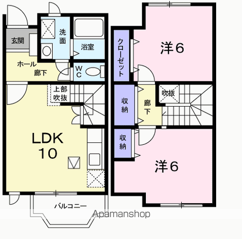 カールド・ファミリア(2LDK/1階)の間取り写真