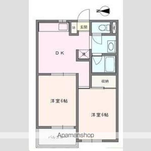 エルベール新町1号館(2DK/2階)の間取り写真