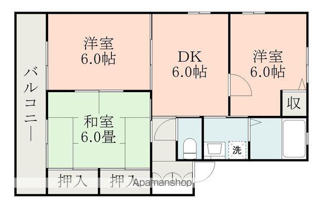 ディアスエントピアC棟(3DK/2階)の間取り写真