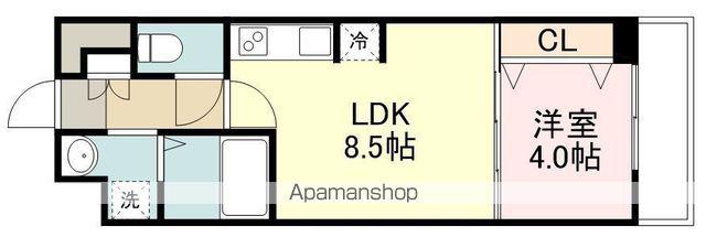 アスティオン長町(1LDK/5階)の間取り写真