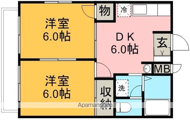 アネックス泉(2DK/1階)の間取り写真