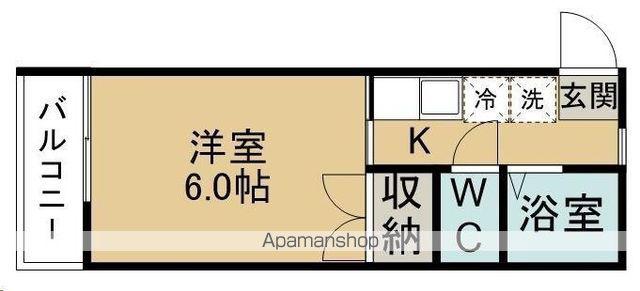 フォレストハイム(1K/2階)の間取り写真