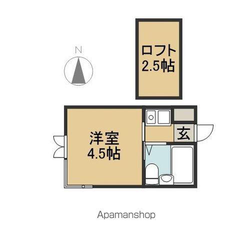 ベルシティ中江(1K/2階)の間取り写真