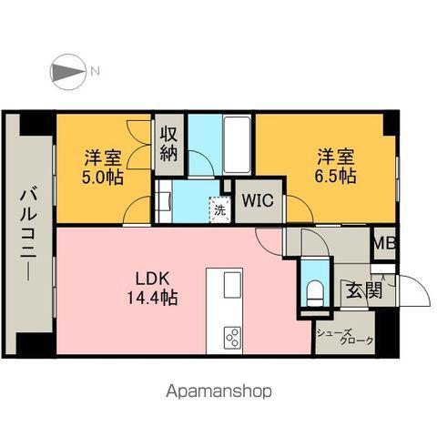 ファミリアーレ名駅レジデンス(2LDK/13階)の間取り写真