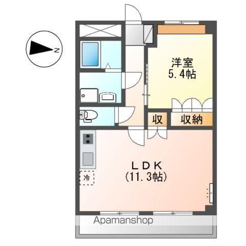 エスタージ・ヒルズ2番館(1LDK/2階)の間取り写真