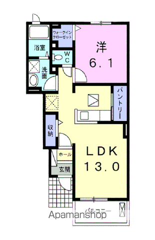 スリーアンジュ(1LDK/1階)の間取り写真