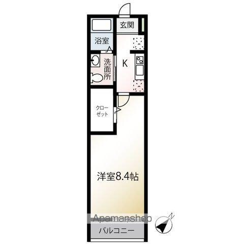 MQUARTO拝島Ⅰ(1K/3階)の間取り写真