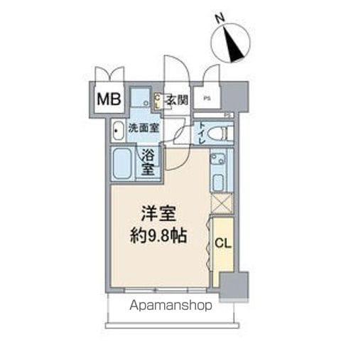 スカイコート松原(1K/6階)の間取り写真