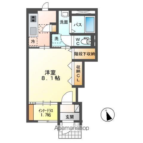 GRACIAⅡ(1K/1階)の間取り写真