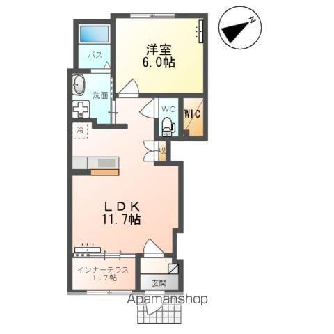 サンライズ東根(1LDK/1階)の間取り写真