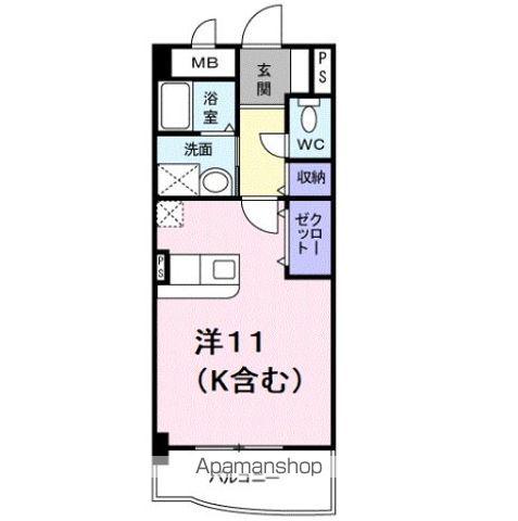 ジュピター・セト(1K/1階)の間取り写真