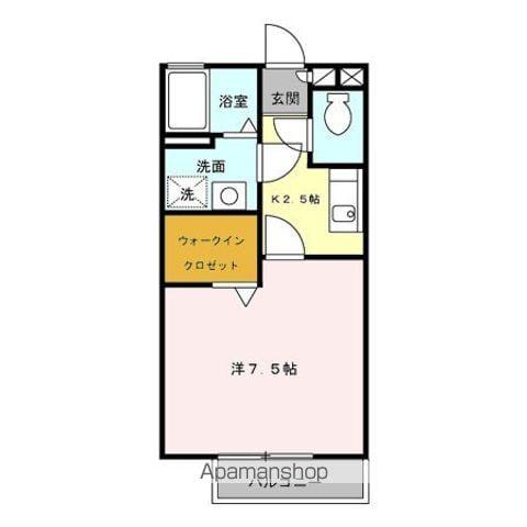 セジュールソシア(1K/1階)の間取り写真