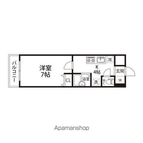 サンヴァーリオ新田駅前Ⅴ(1K/2階)の間取り写真