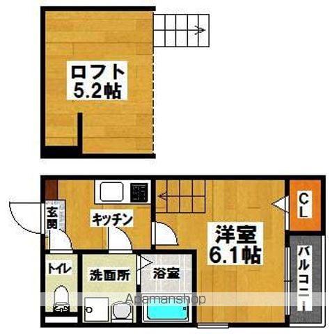 プランドールLEI(1K/2階)の間取り写真