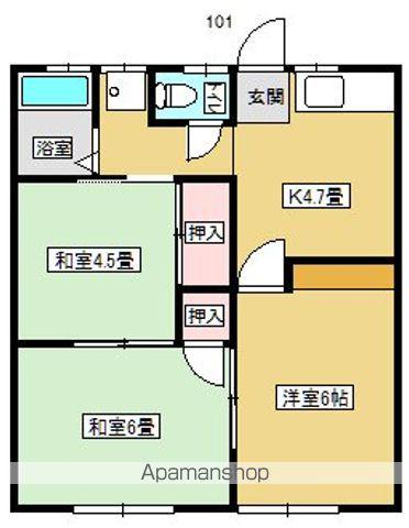 二本松ヒルズ(3K/1階)の間取り写真