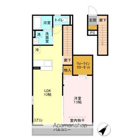 サークルレイ喜沢(1LDK/2階)の間取り写真