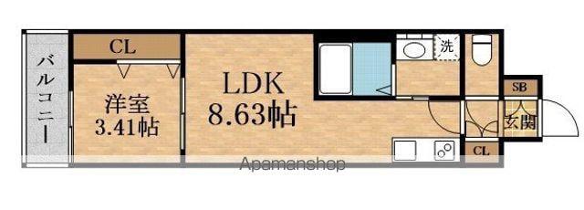 URBAN PARK SHIN-OSAKA(1LDK/9階)の間取り写真