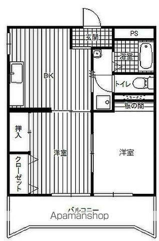 ヴィラージュMⅠ(2DK/2階)の間取り写真