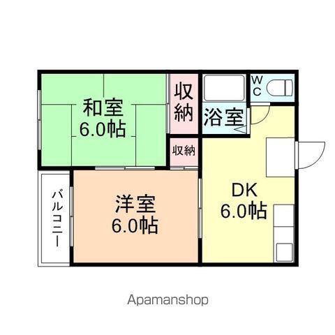 ラ・メール新庄(2DK/2階)の間取り写真