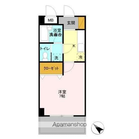 キャトルセゾン(1K/4階)の間取り写真