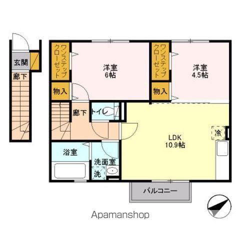 リベルテ(2LDK/2階)の間取り写真