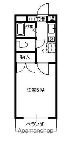 レジデンス西中央(1K/1階)の間取り写真