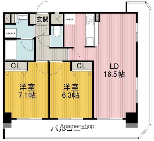 アーバネックス豊中桜塚(2LDK/3階)の間取り写真