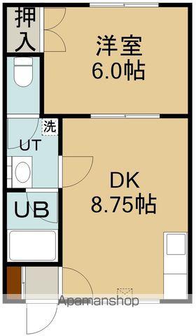 パレス美原B棟(1DK/3階)の間取り写真