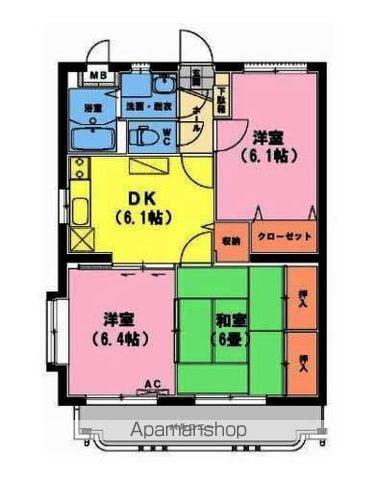 ユーミーいちまるⅤ(3DK/4階)の間取り写真
